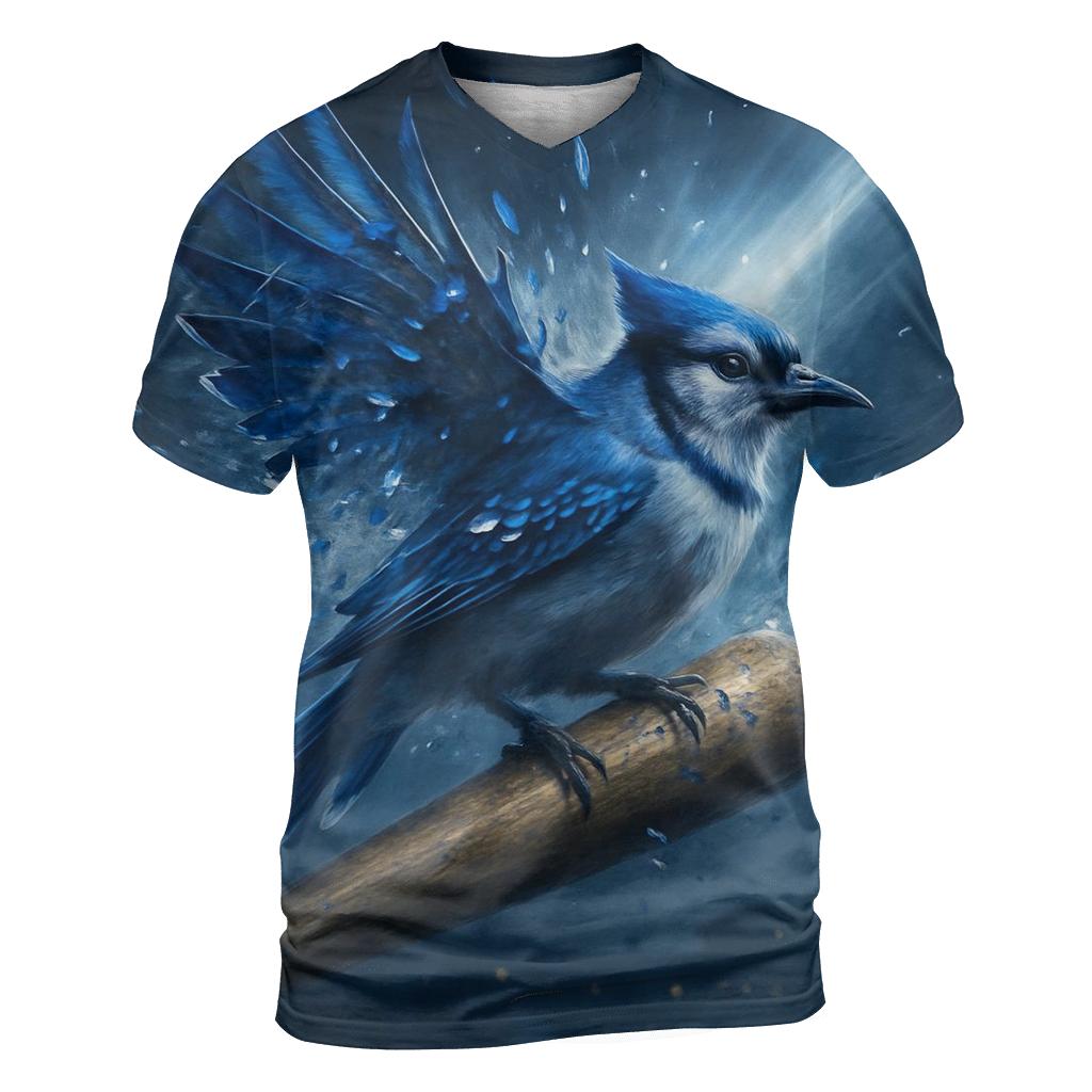 Midnight Pinwheel With Blue Jays Flight artistic all-over print tops