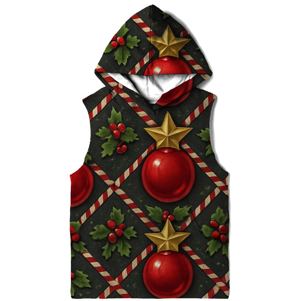 Crimson Ornament Star Tessellation On Charcoal Background graphic hoodies