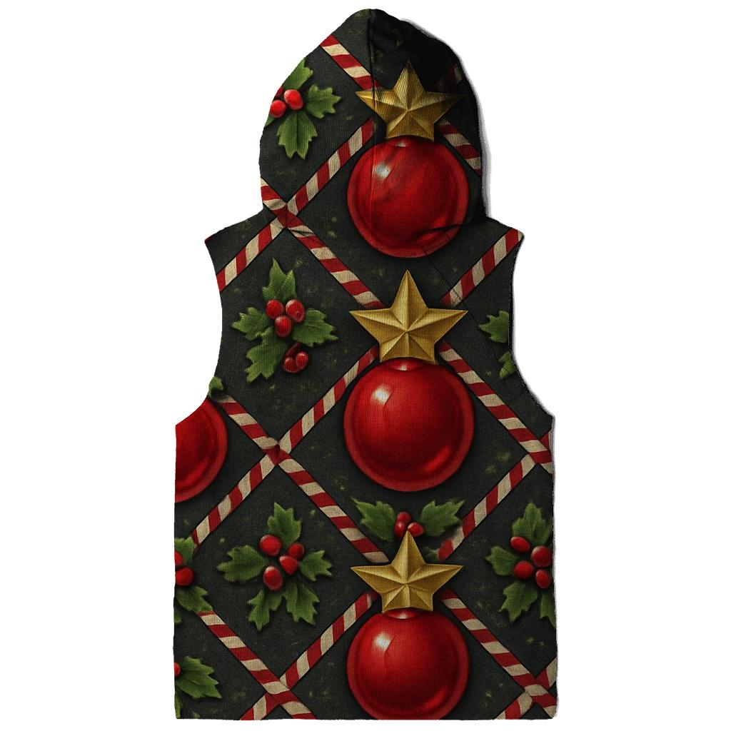 Crimson Ornament Star Tessellation On Charcoal Background graphic hoodies