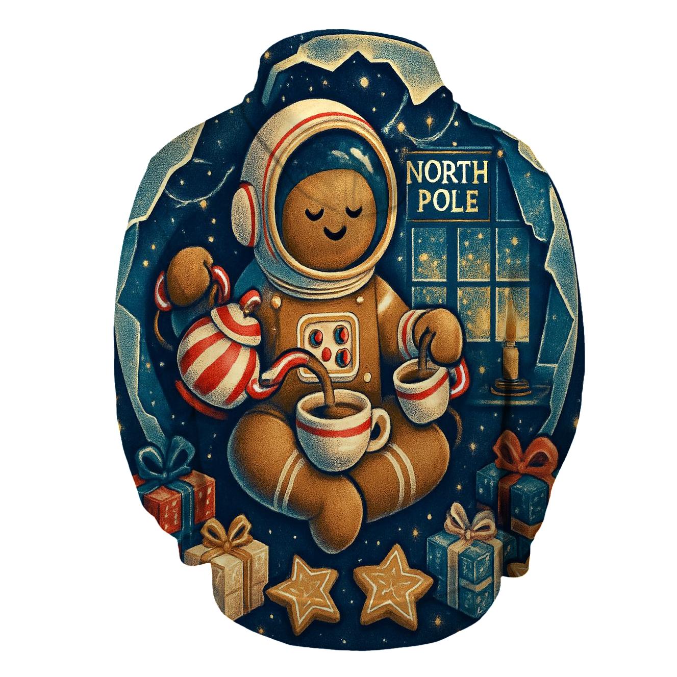 Gingerbread Astronaut Tea Party Orbit pullover hoodies