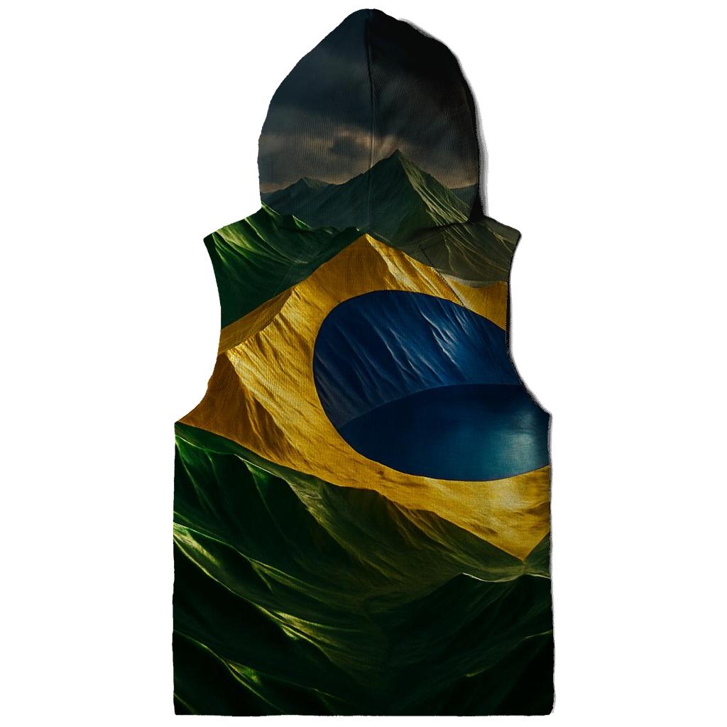 Brazil Metallic Storm Flag Mountains embroidered hoodies
