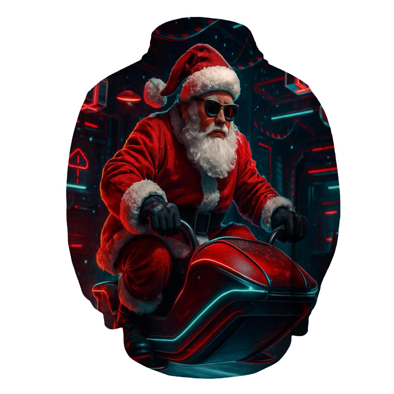 Neon Workshop Santa On A Hover Sleigh hoodies fashion