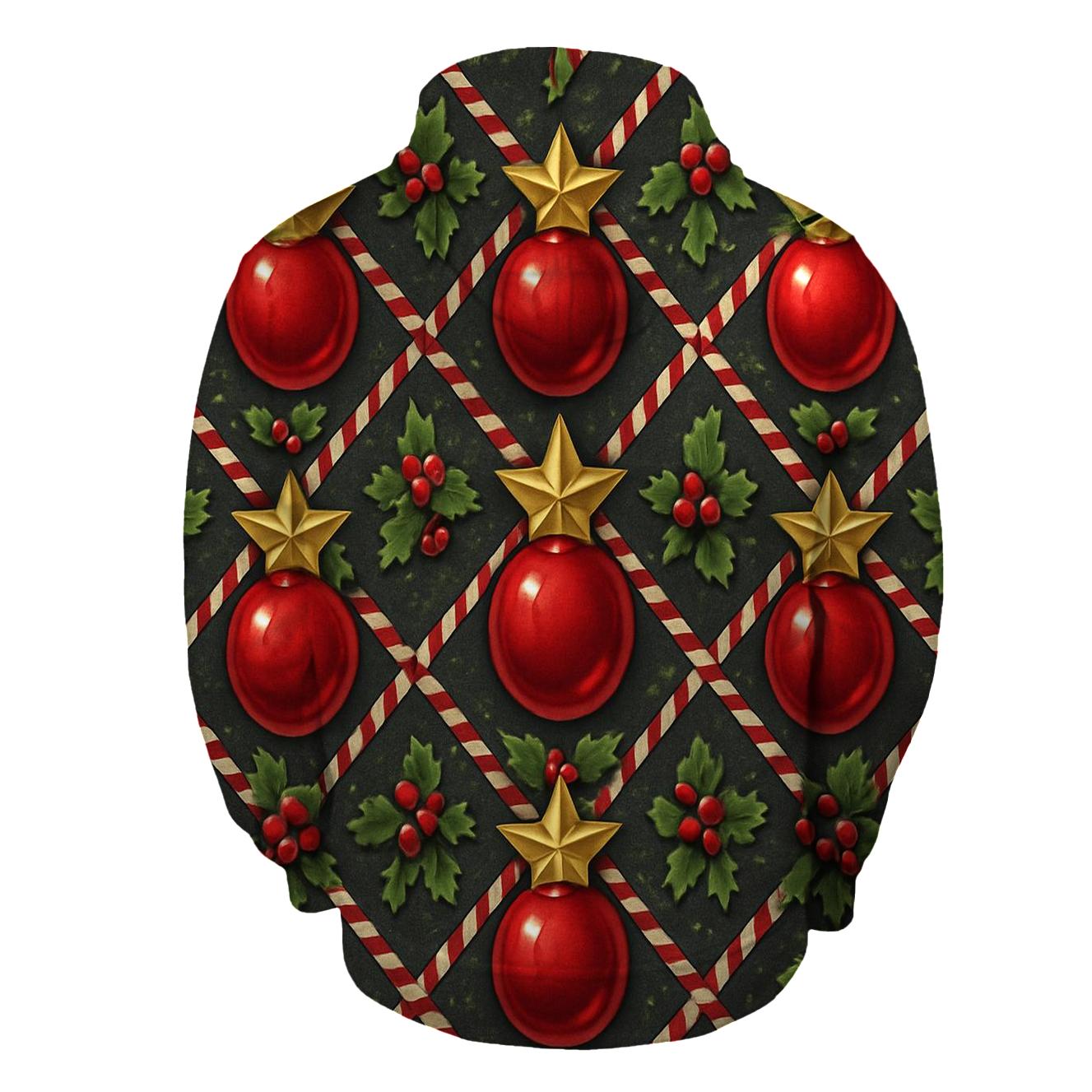 Crimson Ornament Star Tessellation On Charcoal Background hoodies fashion