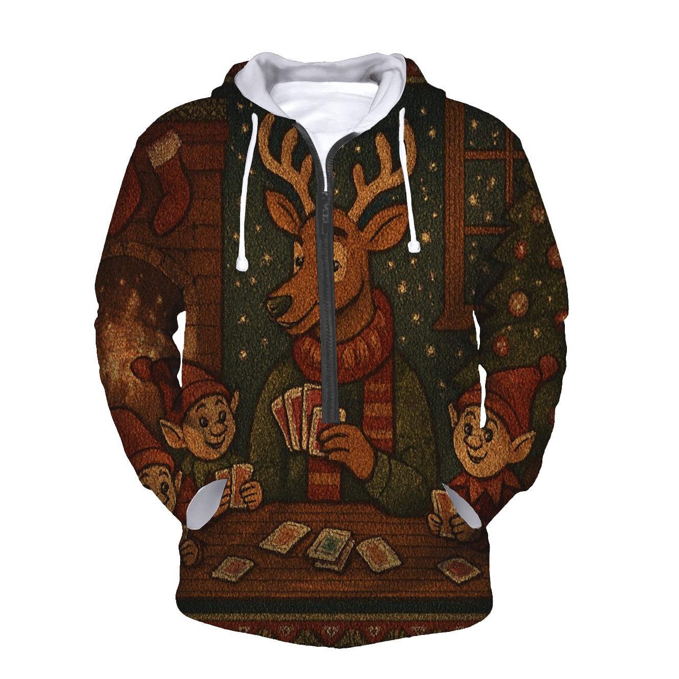 Reindeer Card Dealer Cabin Night hoodies fashion