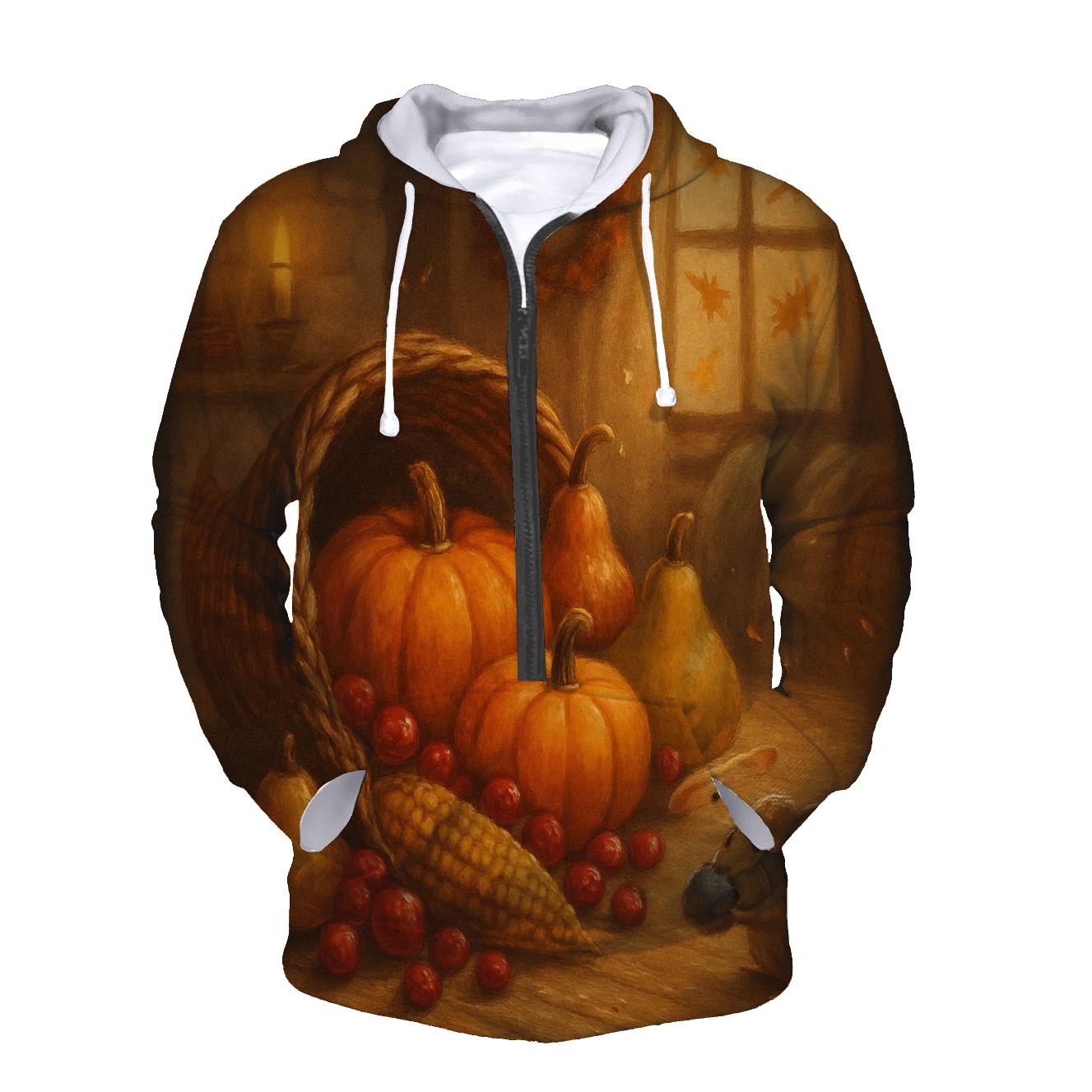 Candlelit Cornucopia Hearth graphic hoodies