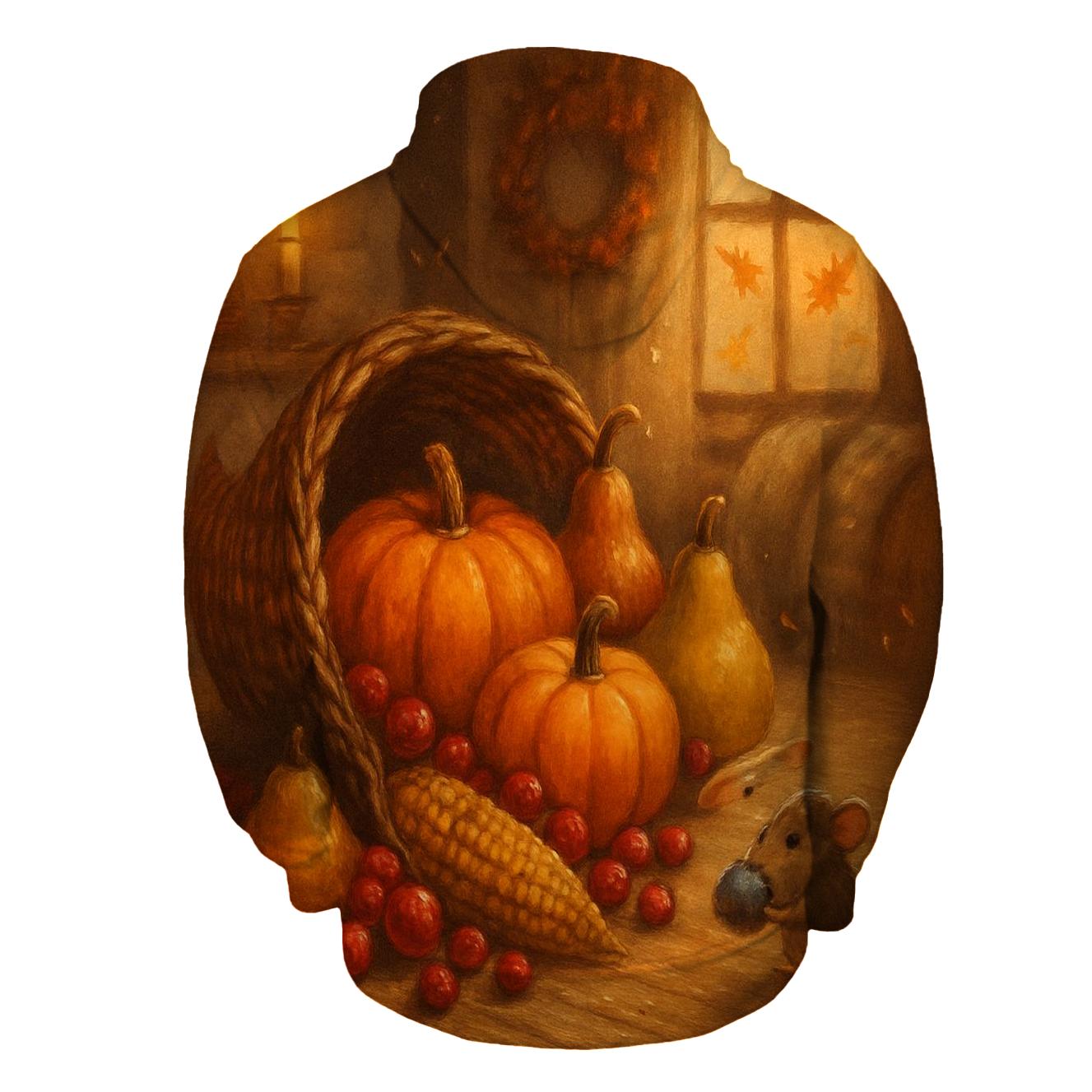 Candlelit Cornucopia Hearth graphic hoodies