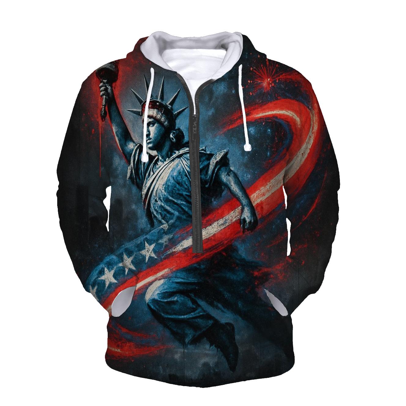 Liberty Graffiti Surge On Concrete Night premium hoodies