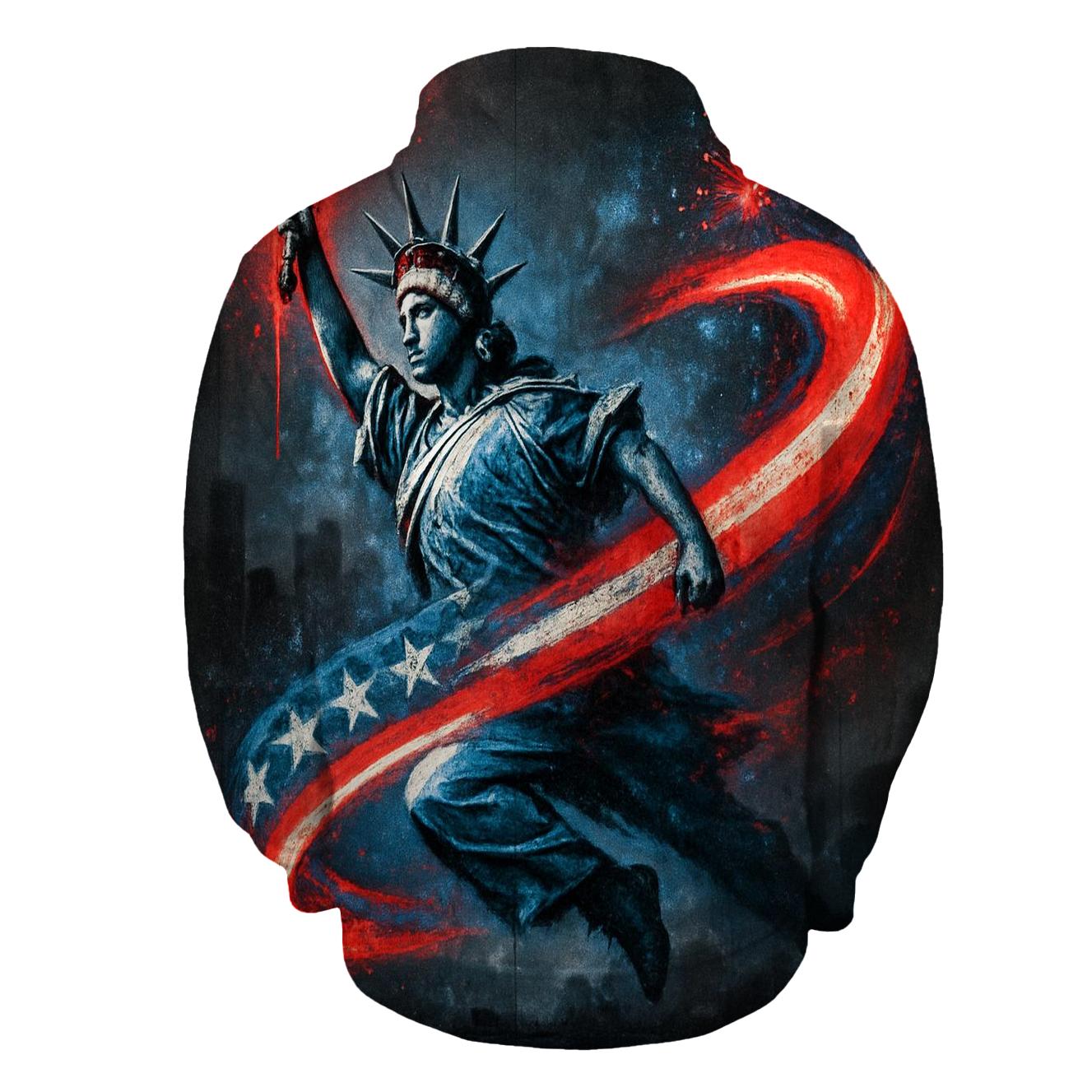 Liberty Graffiti Surge On Concrete Night premium hoodies