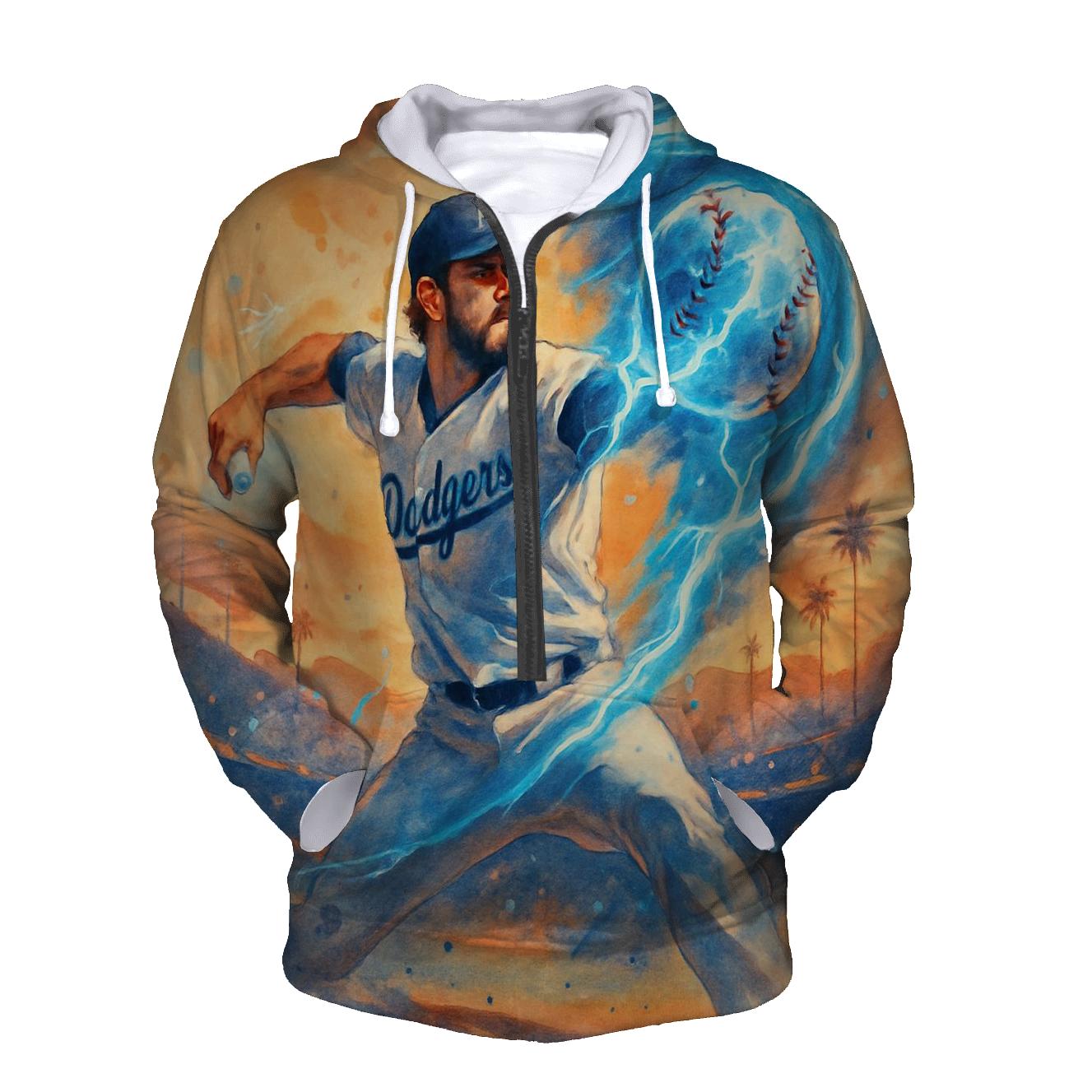 Sunset Pitcher Storm With Icy Blue Lightning hoodies fashion