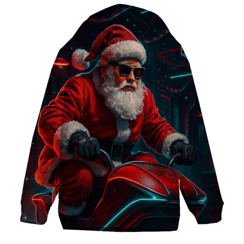Neon Workshop Santa On A Hover Sleigh custom hoodies