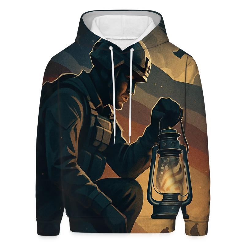 Liberty Lantern Over The Silent Ridge premium hoodies