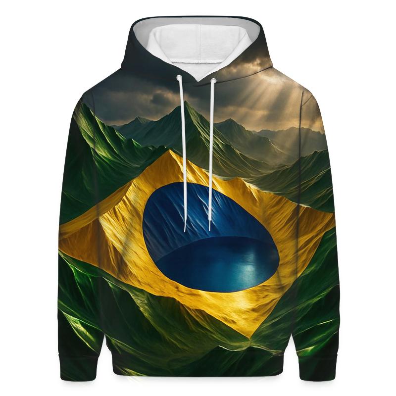 Brazil Metallic Storm Flag Mountains hoodies fashion