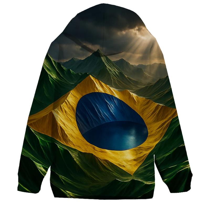 Brazil Metallic Storm Flag Mountains hoodies fashion