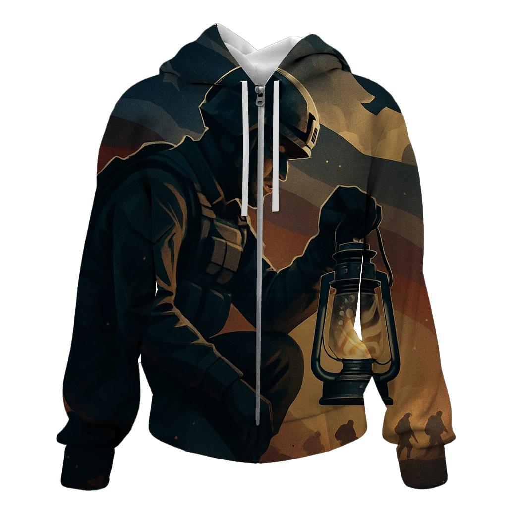 Liberty Lantern Over The Silent Ridge printed hoodies