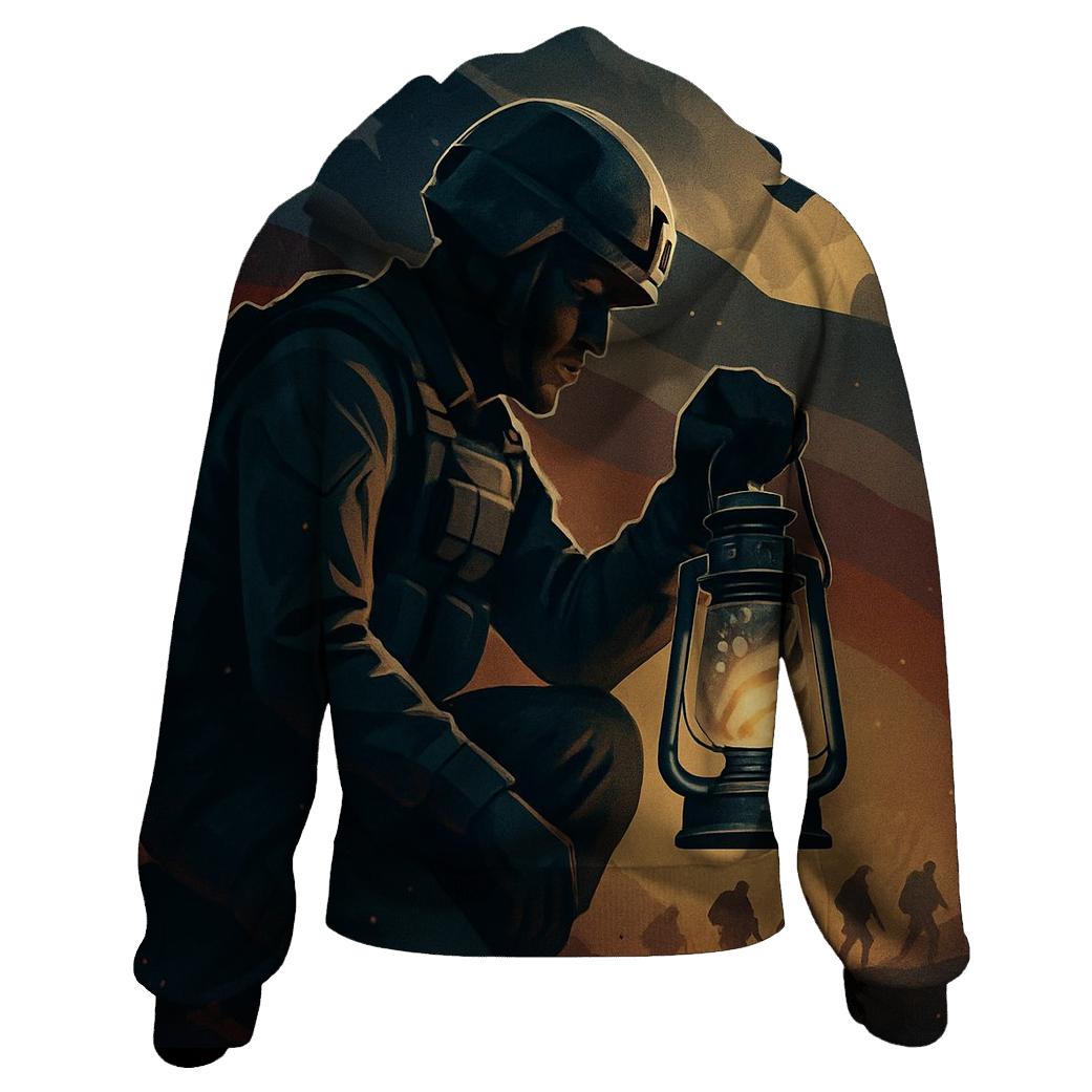 Liberty Lantern Over The Silent Ridge printed hoodies