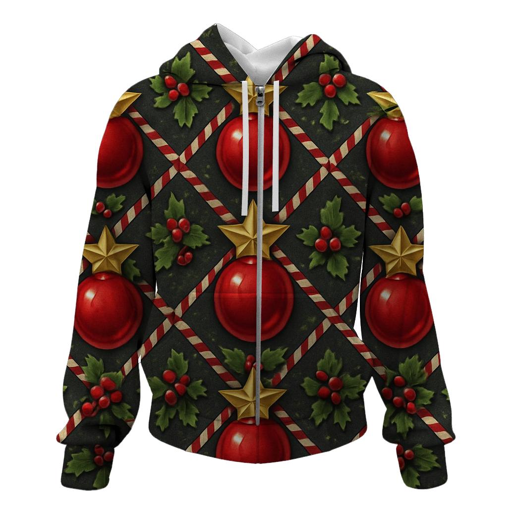 Crimson Ornament Star Tessellation On Charcoal Background heavyweight hoodies