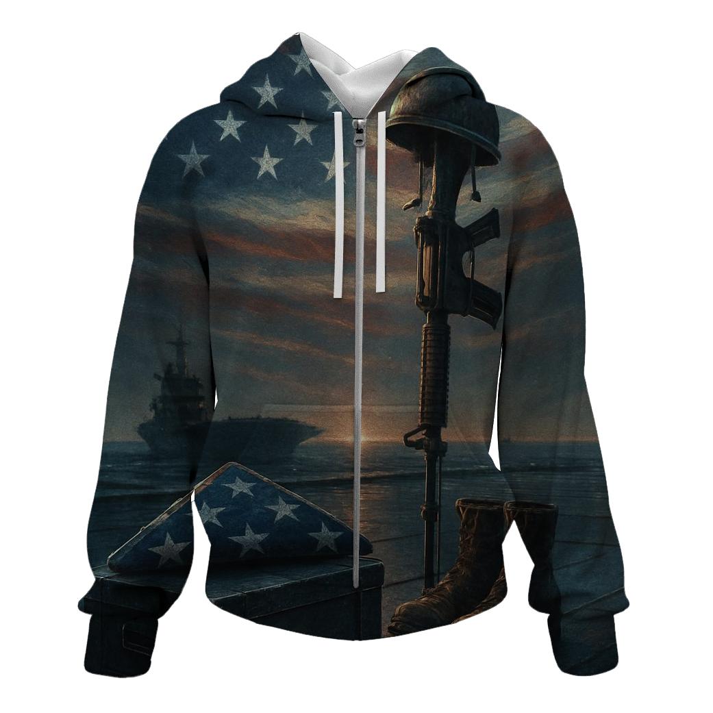 Stars Forged In Steel And Sea zip-up hoodies