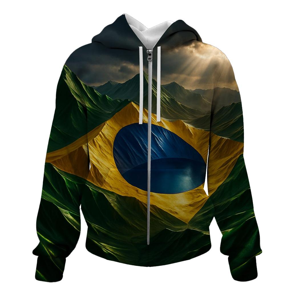 Brazil Metallic Storm Flag Mountains hoodies fashion