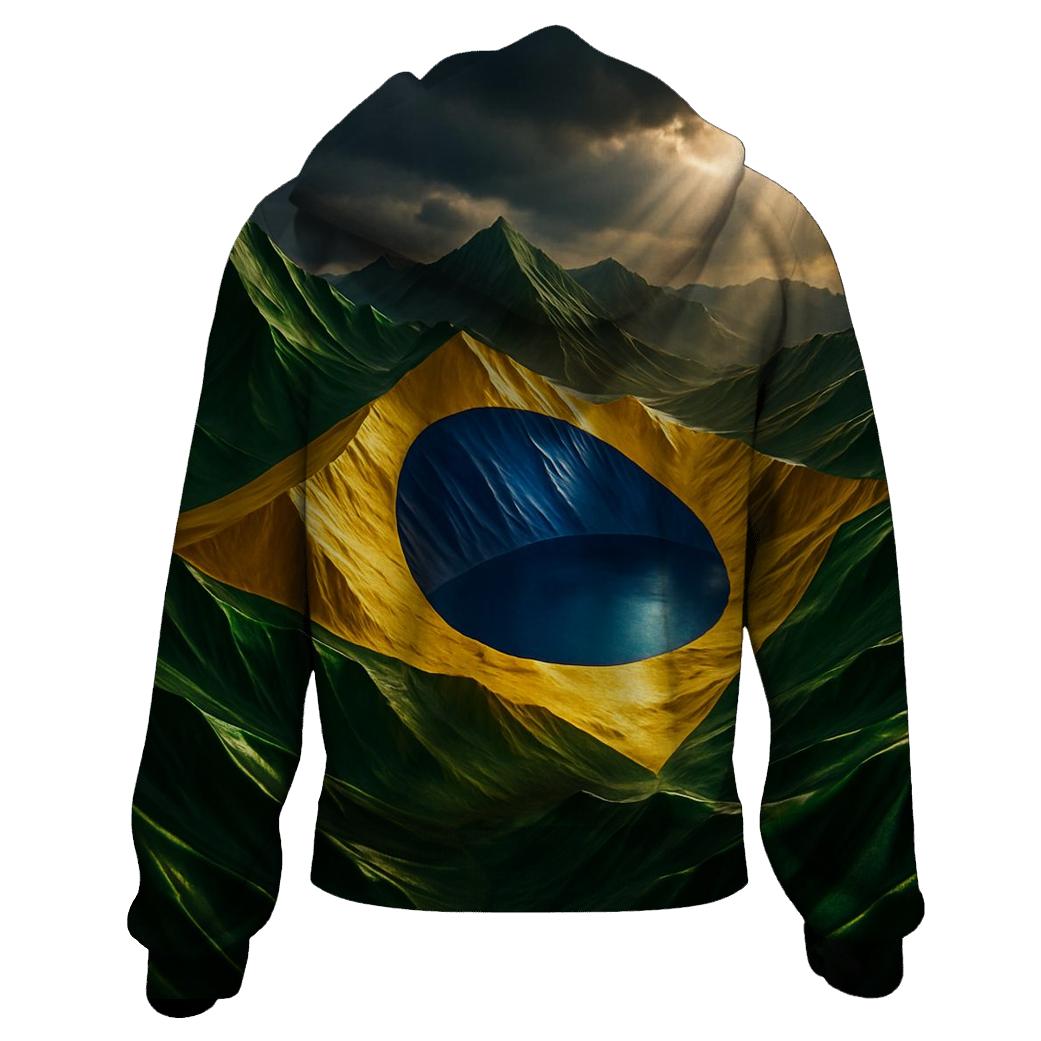Brazil Metallic Storm Flag Mountains hoodies fashion