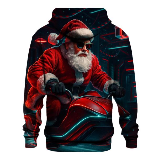 Neon Workshop Santa On A Hover Sleigh premium hoodies