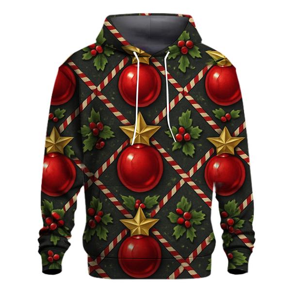 Crimson Ornament Star Tessellation On Charcoal Background hoodies fashion
