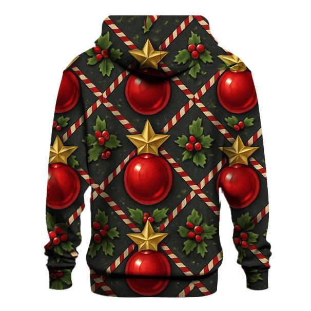 Crimson Ornament Star Tessellation On Charcoal Background hoodies fashion