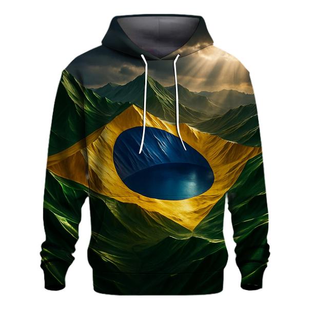 Brazil Metallic Storm Flag Mountains designer hoodies