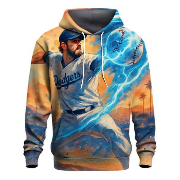 Sunset Pitcher Storm With Icy Blue Lightning graphic hoodies