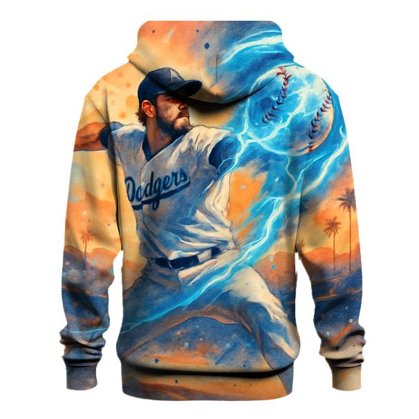 Sunset Pitcher Storm With Icy Blue Lightning graphic hoodies
