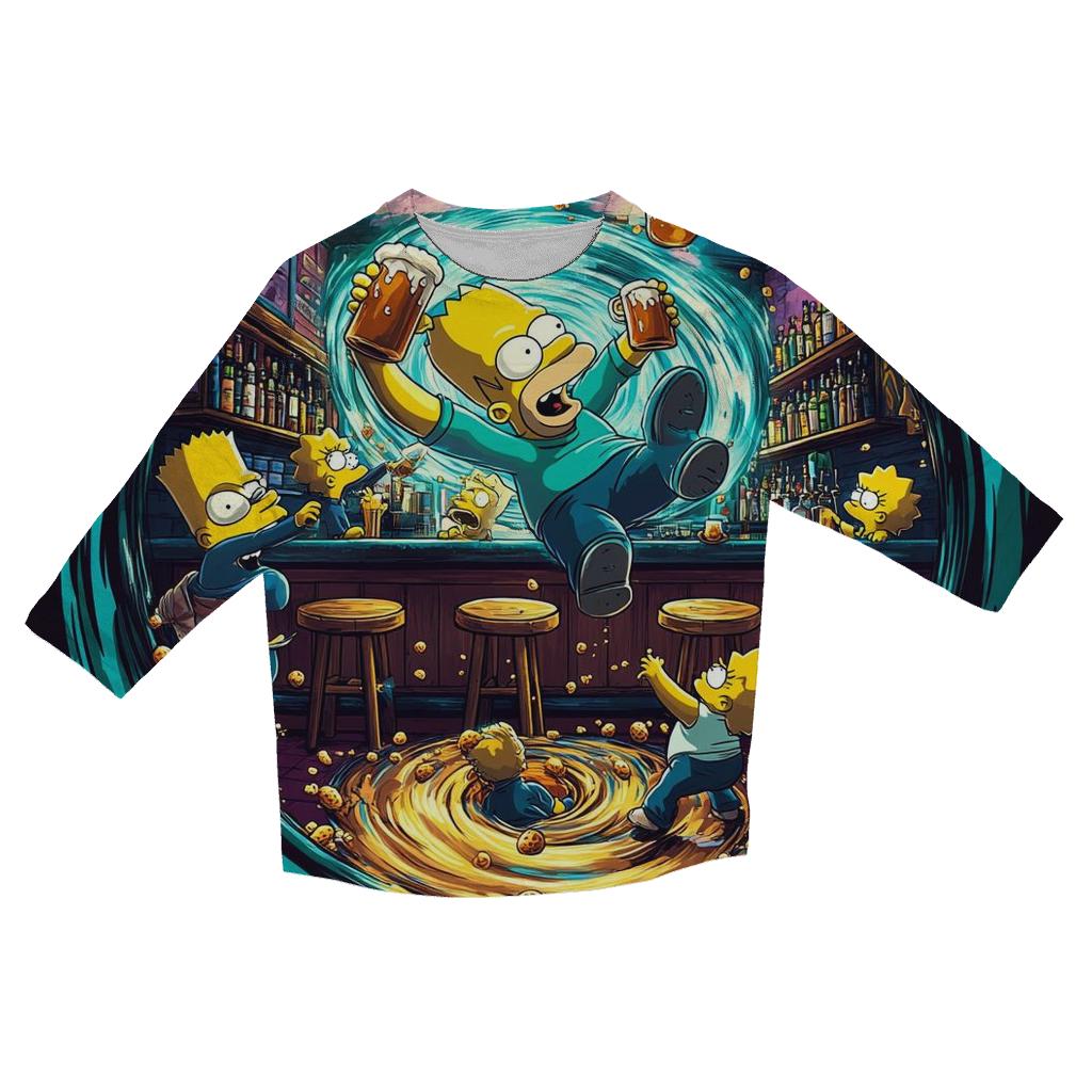 Moes Tavern Time Loop Spill designer 3/4 sleeve blouses