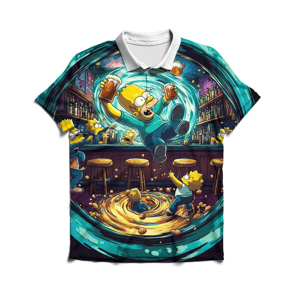 Moes Tavern Time Loop Spill branded logo polo shirts