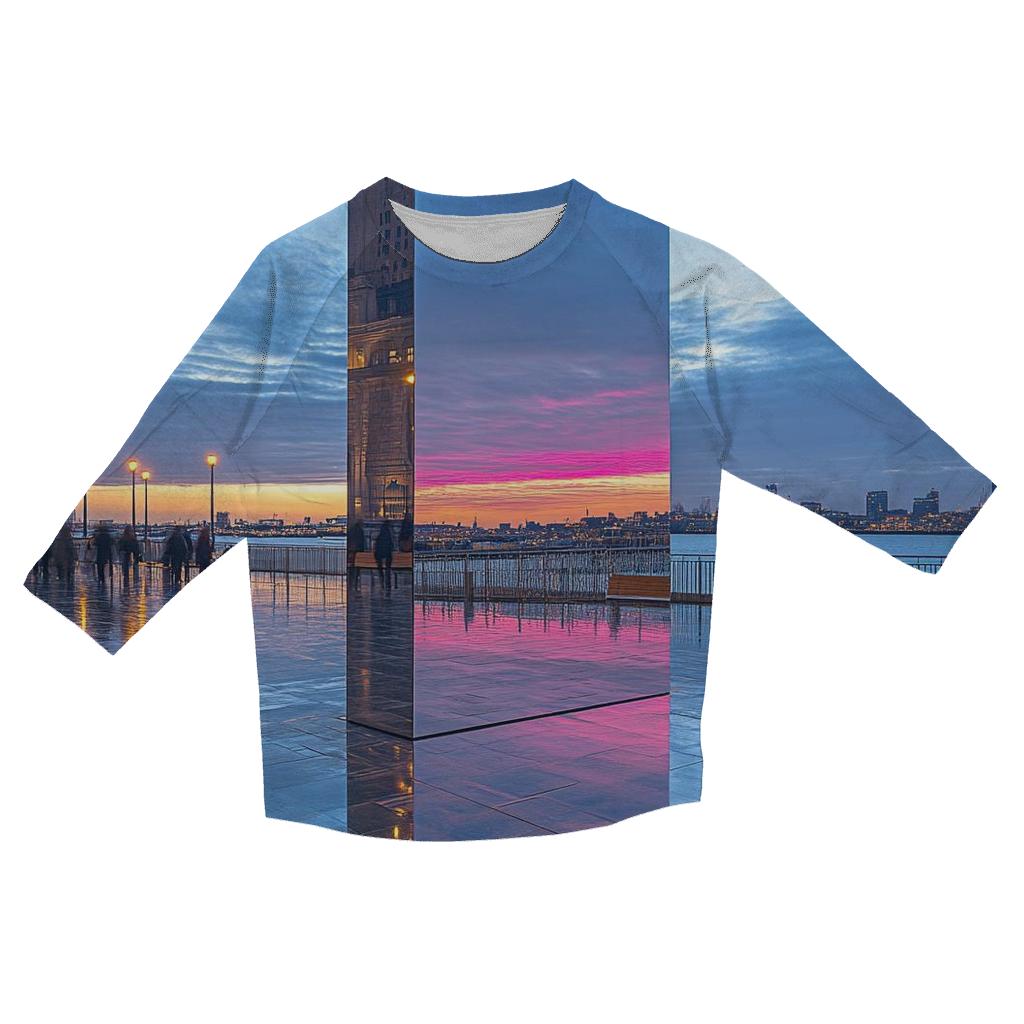 Sky Mirror Plaza designer 3/4 sleeve blouses