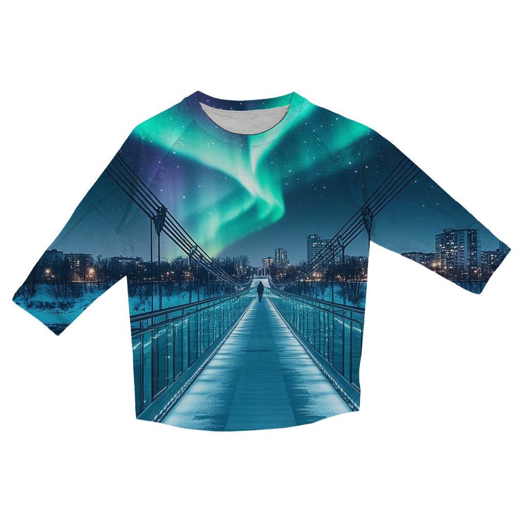 Aurora Over Glass Bridge stylish quarter sleeve tops