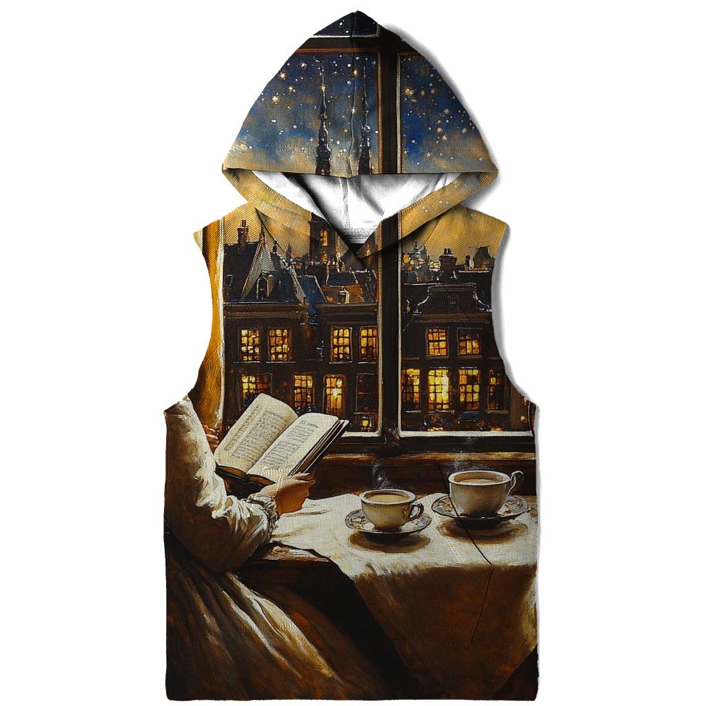 Johannes Vermeer Inspired Starlit Cafe Interior hoodie styles
