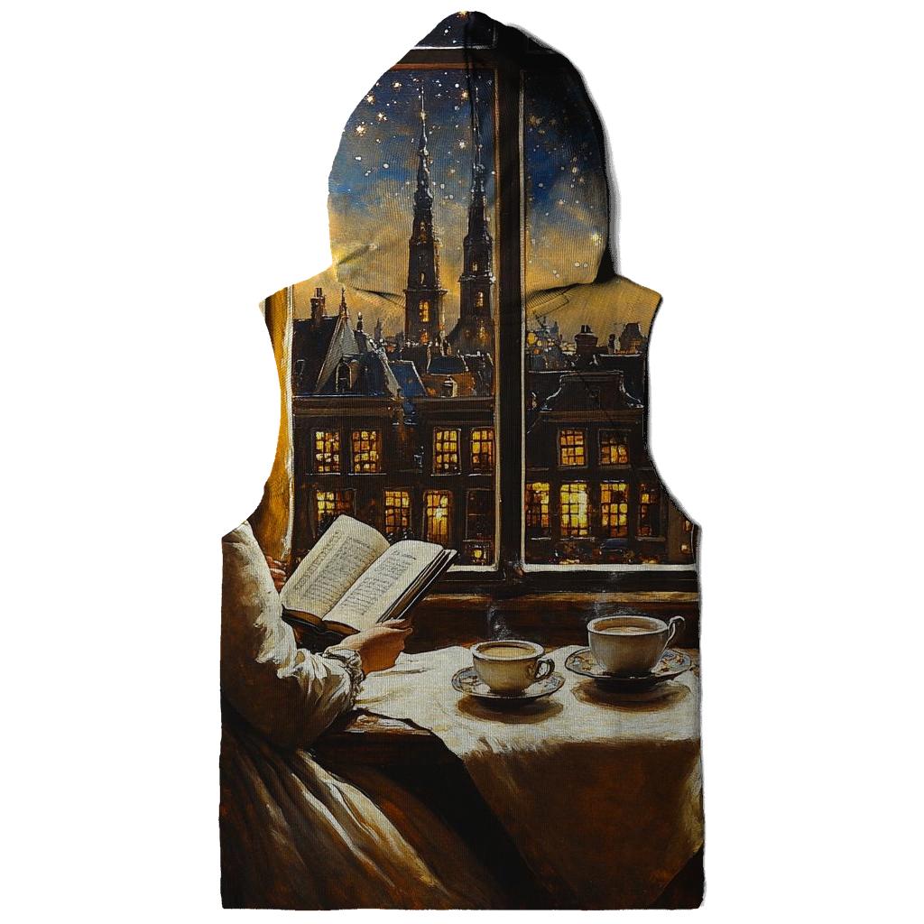 Johannes Vermeer Inspired Starlit Cafe Interior hoodie styles