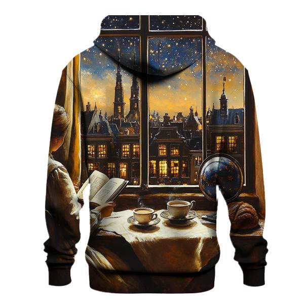 Johannes Vermeer Inspired Starlit Cafe Interior custom hoodies