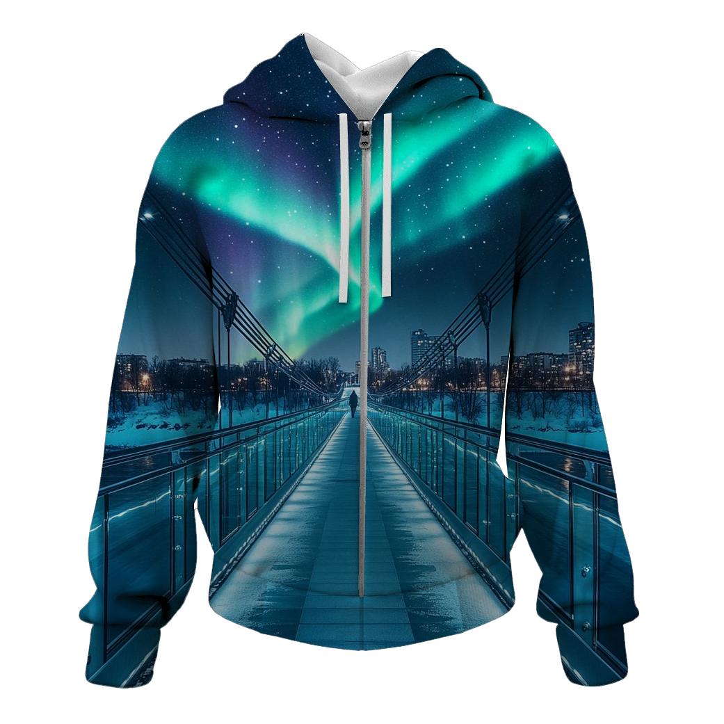 Aurora Over Glass Bridge hoodie trends
