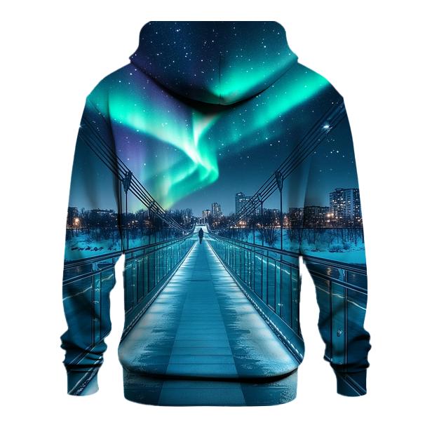Aurora Over Glass Bridge lightweight hoodies