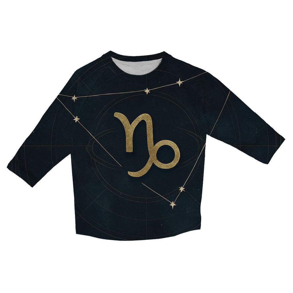 Saturn Return Capricorn Star Chart Emblem fashion 3/4 sleeve shirts