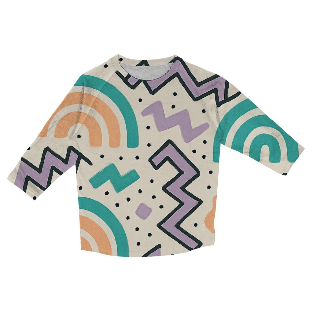 Pastel Memphis Radio Waves cotton quarter sleeve shirts