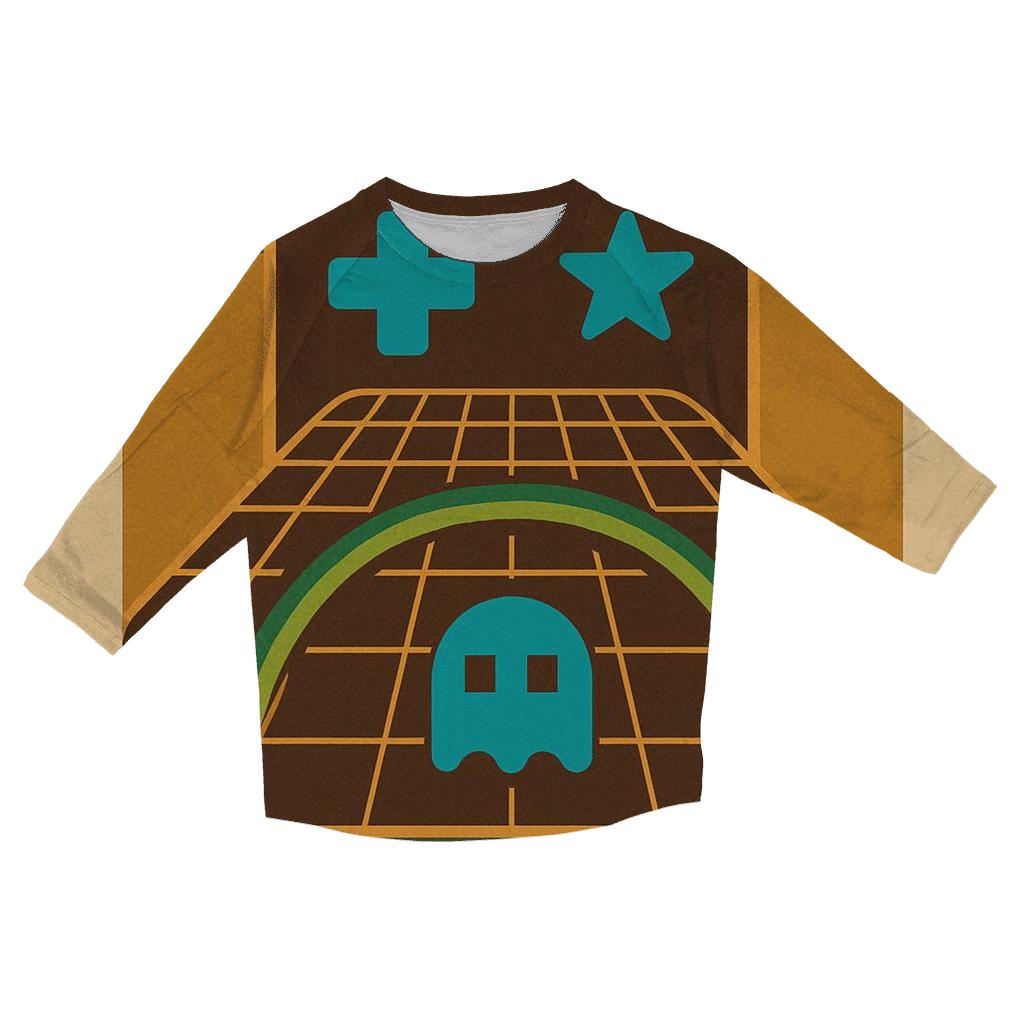 Analog Arcade Grid Glow cotton quarter sleeve shirts