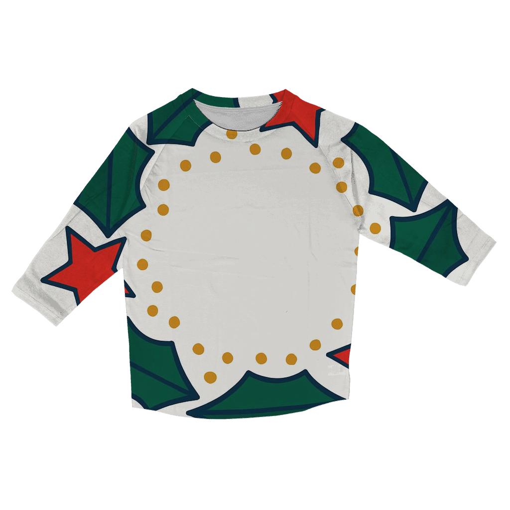 Starlit Holly Orbit Wreath cotton quarter sleeve shirts