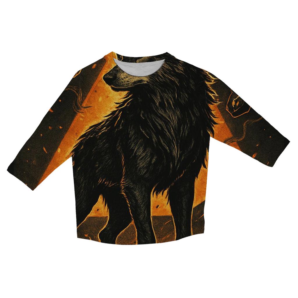 Cinder Crown Guardian Wolf custom 3/4 sleeve shirts