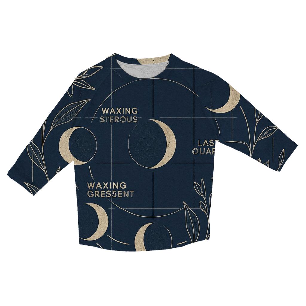 Lunar Botanica Blueprint printed three quarter sleeve shirts