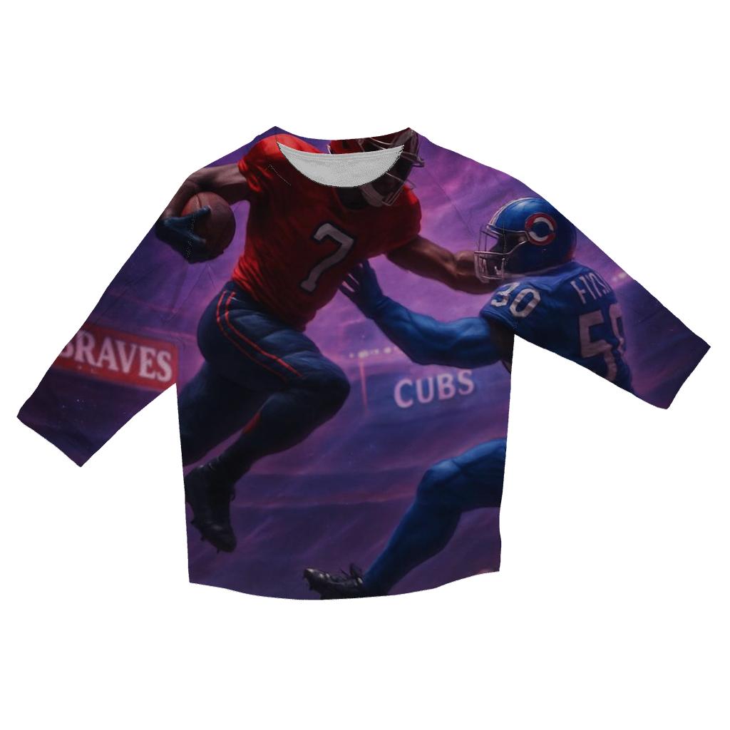 Asteroid Arena Clash Braves Versus Cubs personalized 3/4 sleeve tees