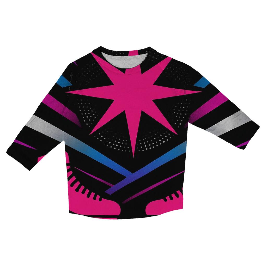 Chrome Roller Rink Starburst trendy 3/4 sleeve tops