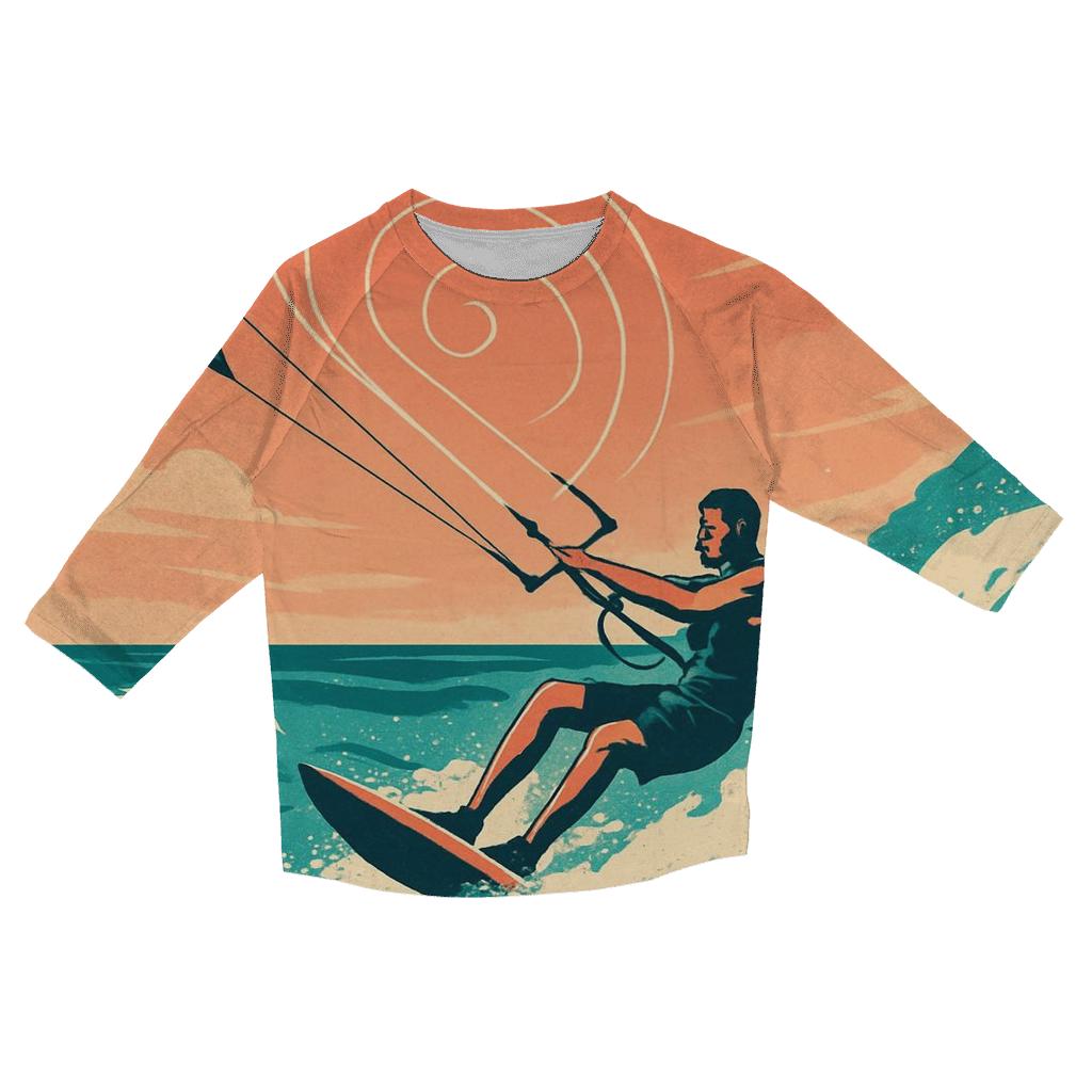 Kitesurf Spiral Wind Vortex designer 3/4 sleeve blouses