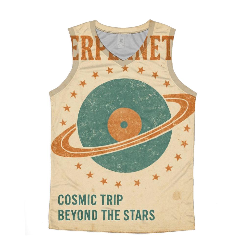 Worn Vinyl Planet Jukebox Label custom tank tops
