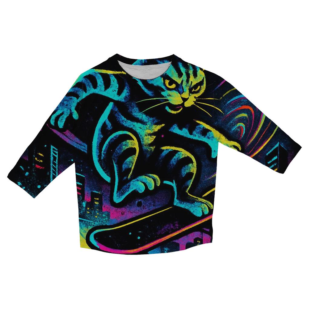 Prismatic Skatepark Gravity Cat trendy 3/4 sleeve tops