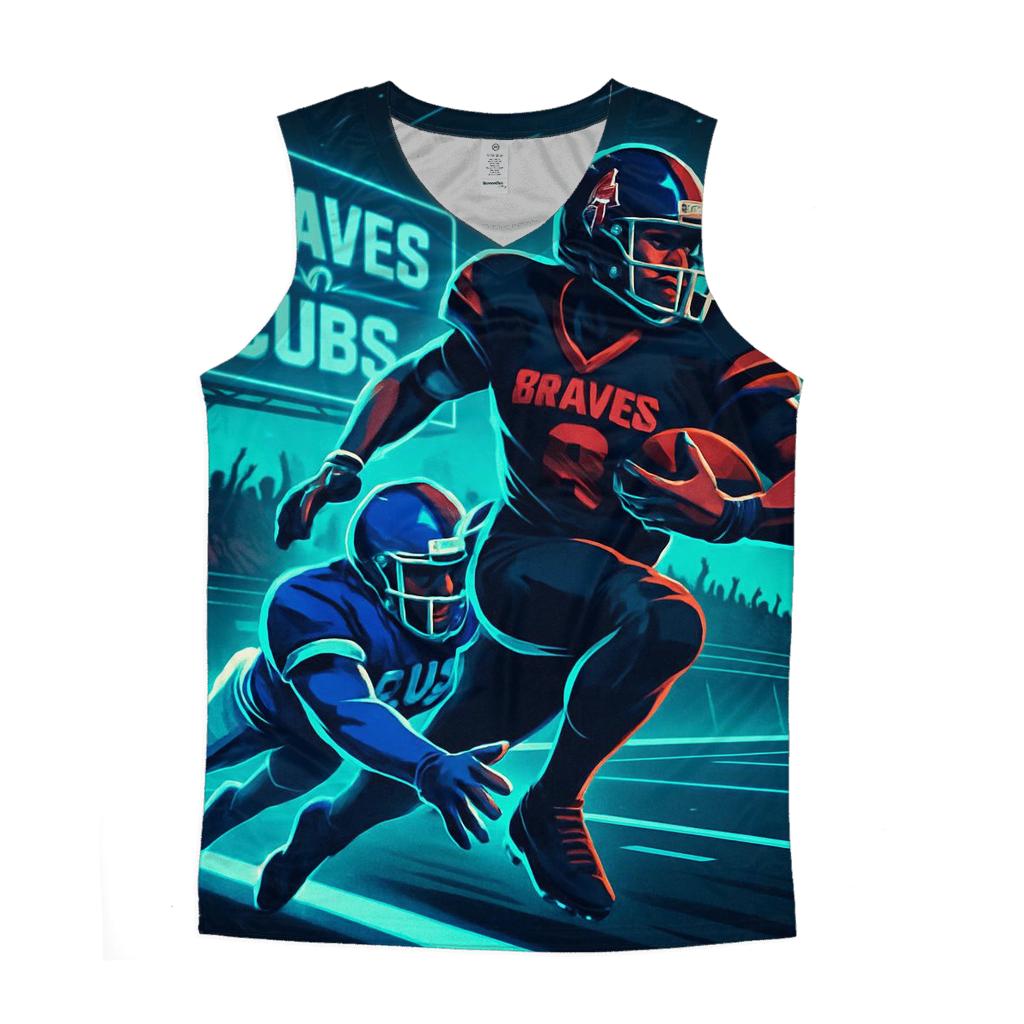 Neon Skyline Scrimmage Braves Versus Cubs casual summer tank tops